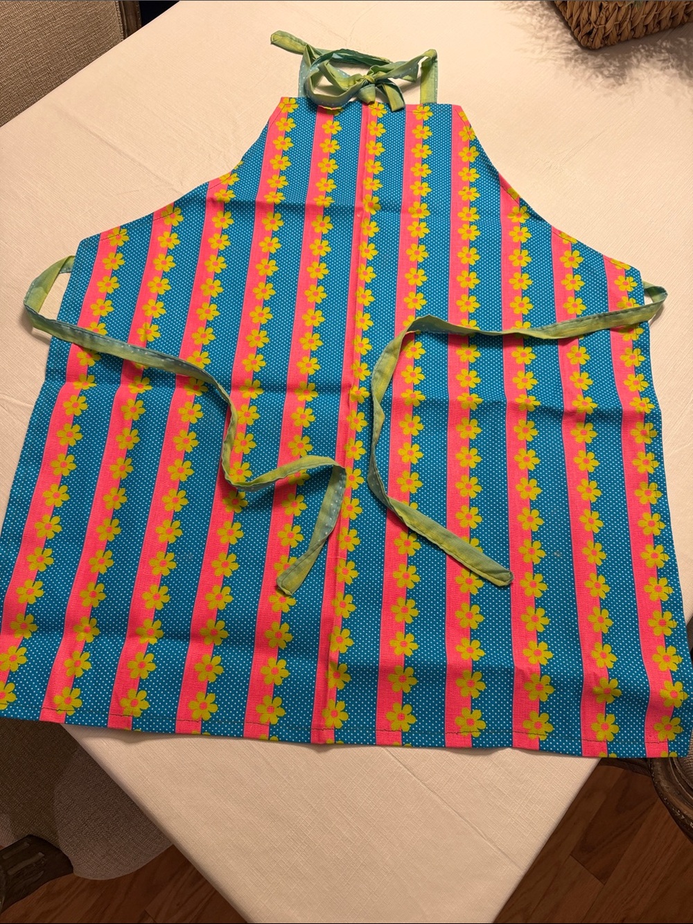 Floral Stripe Cotton Apron